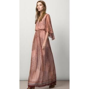 Massimo Dutti Floral Print Bohemian Maxi Dress, Size 8